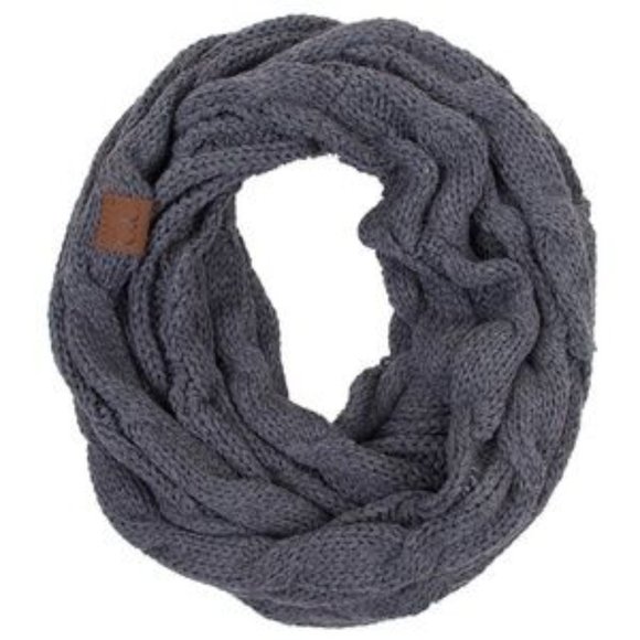 C.C 3pc Knit Warm Pom Beanie Gloves Scarves Set